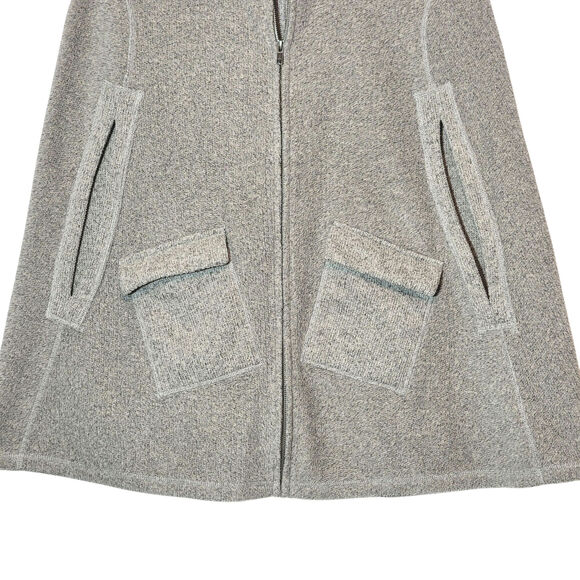 Anthropologie Saturday Sunday Gray Zip Front Cape Poncho Chic Fall Layering S - Picture 3 of 14